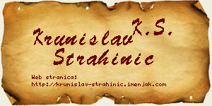 Krunislav Strahinić vizit kartica